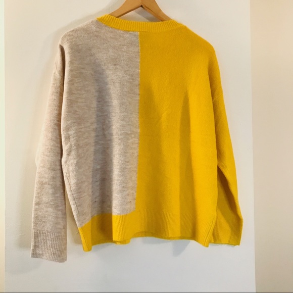 Saturday Sunday Colorblock Yellow Knit Sweater - Picture 7 of 11